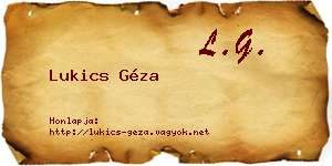 Lukics Géza névjegykártya