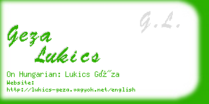 geza lukics business card